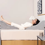 Reading cushion for bed and sofa with washable cover, vein cushion for elevating legs, grey