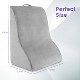 Reading cushion for bed and sofa with washable cover, vein cushion for elevating legs, grey