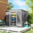 Outsunny Garden Metal Storage Shed House Hut Gardening Tool Storage w/ Tilted Roof and Ventilation 8.5 x 6ft, Grey