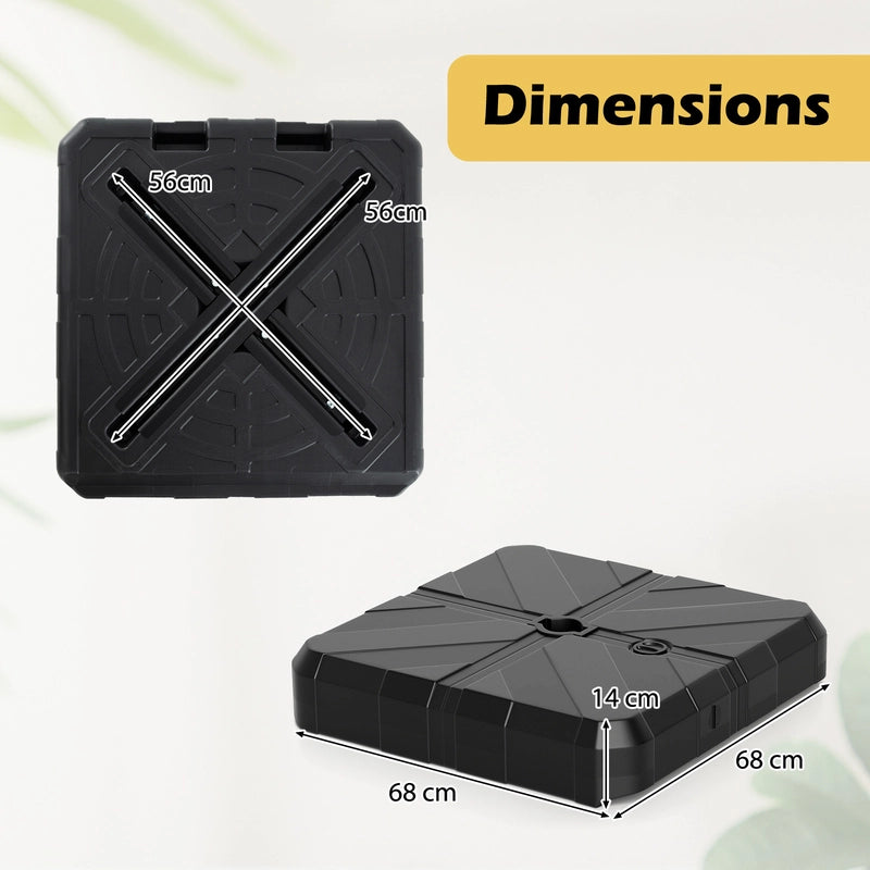 Weighted Offset Umbrella Base with Cross Bracket Up to 80 kg