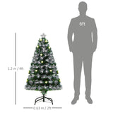 HOMCOM 4ft White Light Artificial Christmas Tree w/ 130 LEDs Star Topper Tri-Base Full Bodied Seasonal Decoration Pre-Lit Home