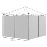 Outsunny Set of Two 3 x 3(m) Replacement Zipped Gazebo Walls - Grey