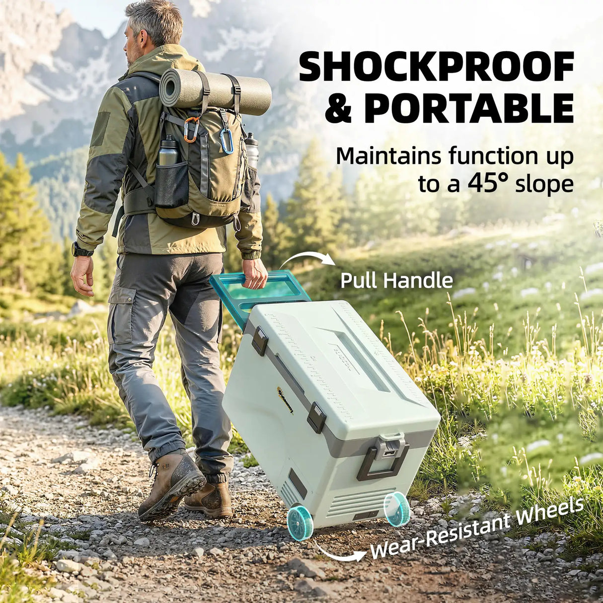 Outsunny 42.5L Compressor Car Fridge Freezer, Camping Refrigerator with App Control, 20C-20C