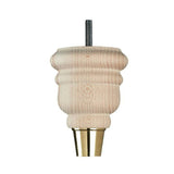 Raw Finish Turned Wooden Sofa Leg – D-E0114R - Brass Cup Cap