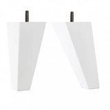 Hand Painted Tapered Wooden Sofa Leg 150mm x 70mm x 25mm – 2 pcs - Brilliant White