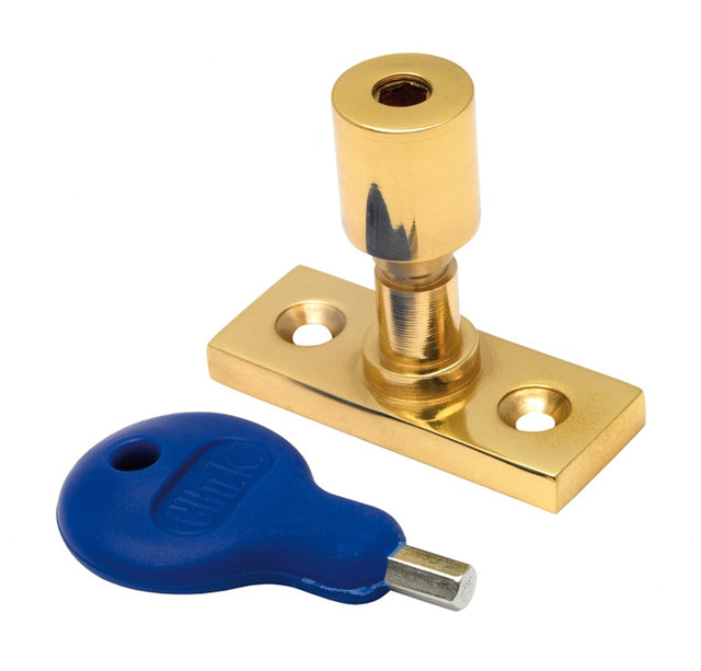 LOCKING CASEMENT STAY PIN - POLISHED BRASS - 40 x 15MM - EACH