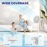 HOMCOM Pedestal Fan with Oscillating, Tilt, Adjustable Height, White