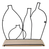 Wire Bottle Design Shelf with 4 Hooks