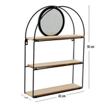 Black Metal 3 Shelves with Mirror