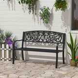 Outsunny 126Lx60Wx85H cm Steel Bench-Black