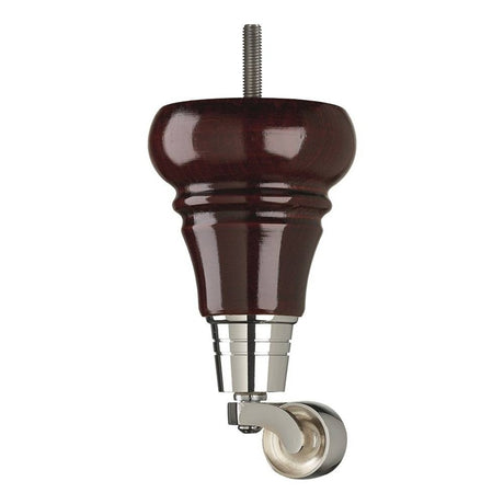 Mahogany Finish Wooden Sofa Leg – D-E5030M - Chrome Detailed