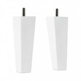 Hand Painted Tapered Wooden Sofa Leg 170mm x 53mm x 35mm – 2 pcs - Brilliant White