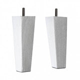 Hand Painted Tapered Wooden Sofa Leg 170mm x 53mm x 35mm – 2 pcs - Silver Shimmer