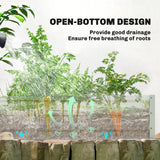 Outsunny Small Greenhouse with Raised Garden Bed, Galvanised Walk-in Greenhouse with Roll Up Windows, 141 x 141 x 190 cm, White
