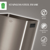 HOMCOM 40L Dual Compartment Stainless Steel Bin, with Deodoriser Holders - Gold Tone