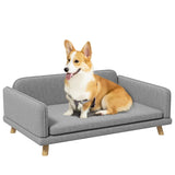 PawHut Pet Sofa for Medium Dogs, with Water-Resistant Fabric, Four Legs - Grey