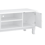 HOMCOM TV Unit up to 55", 2 Doors TV Cabinet with Open Storage Shelves and Cable Management for Living Room, Bedroom, Entertainment Room, 120L x 45W x 50.5H, White