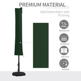 Outsunny Parasol Cover, Cantilever Umbrella Cover for 2-3.5 m Parasols, Banana Umbrella Protector with Zipper, Green