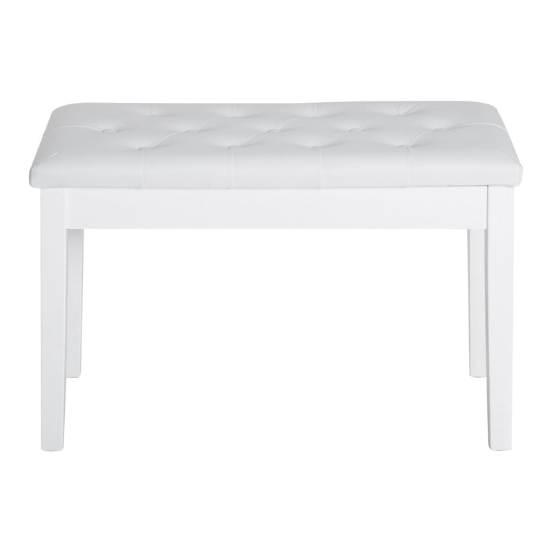 HOMCOM PU Leather Upholstered Piano Stool Makeup Stool Bench Dressing Table Seat with Storage 76x36x50cm, White