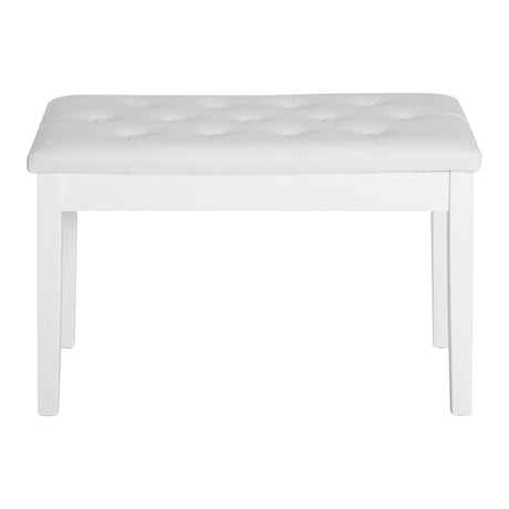 HOMCOM PU Leather Upholstered Piano Stool Makeup Stool Bench Dressing Table Seat with Storage 76x36x50cm, White