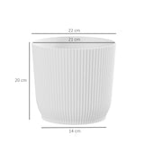 Outsunny Set of Two 22cm Planters - White