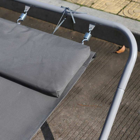 Outsunny Rocking Swing Relaxing Day Bed Outdoor Double Sun Lounger Hammock - Grey