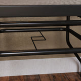 Outsunny Square Garden Dining Table with Tempered Glass Top & Umbrella Hole, 100 x 100 cm