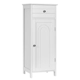 Floor Cabinet with Practical Drawer and 3-level Adjustable Shelves for Living Room/Bedroom-White