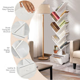 10-Tier Tree Bookcase with Drawer for Storage-White