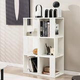 Freestanding 3-tier Bookshelf with 6 Compartments for Living Room/Bedroom-White