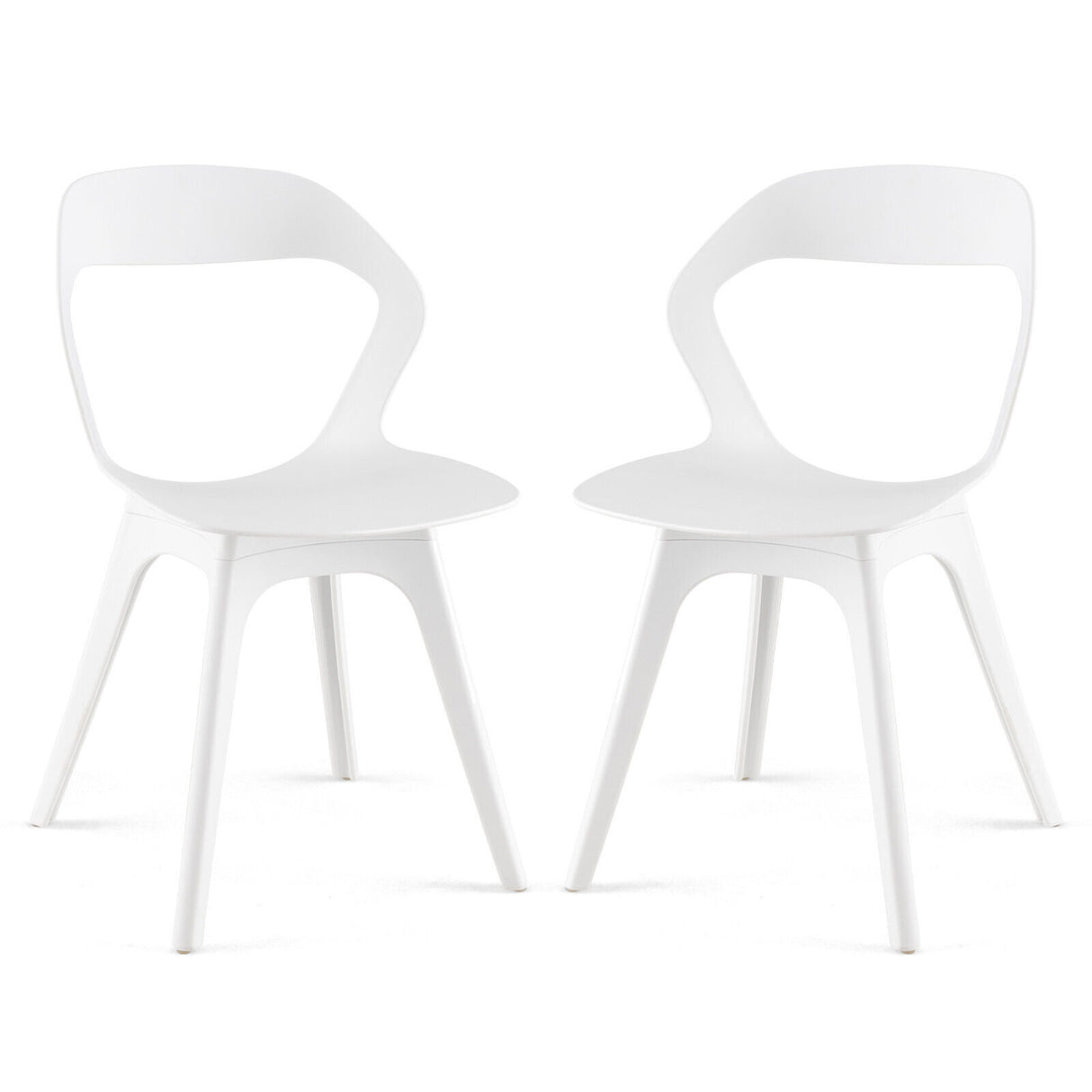 2 Pieces Modern Kitchen Dining Chair Set-White
