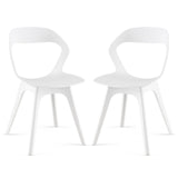 2 Pieces Modern Kitchen Dining Chair Set-White