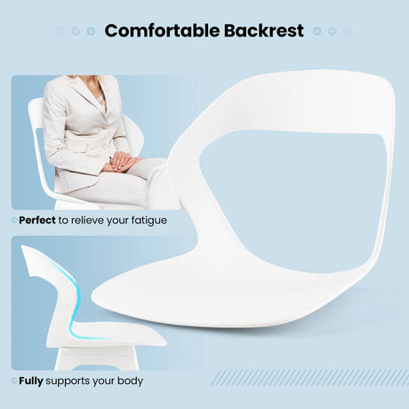 2 Pieces Modern Kitchen Dining Chair Set-White