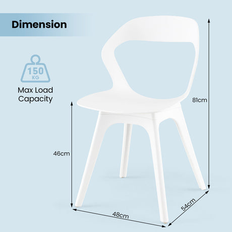 2 Pieces Modern Kitchen Dining Chair Set-White