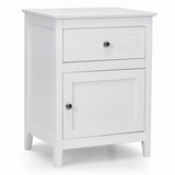 2-Tier Accent Table with Spacious Tabletop-White