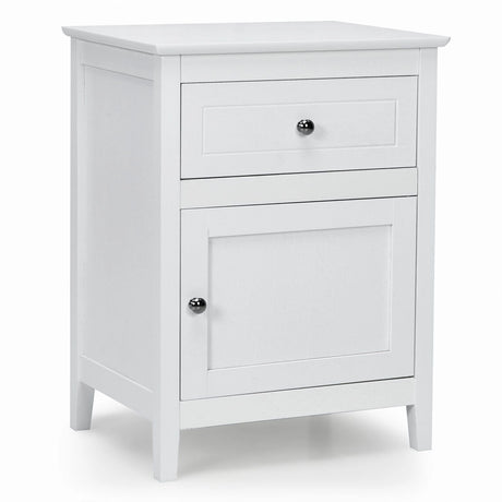 2-Tier Accent Table with Spacious Tabletop-White