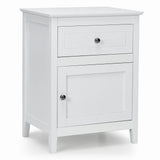 2-Tier Accent Table with Spacious Tabletop-White