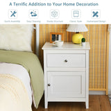 2-Tier Accent Table with Spacious Tabletop-White