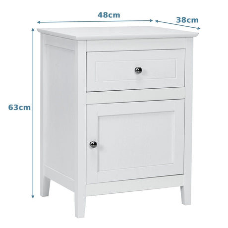 2-Tier Accent Table with Spacious Tabletop-White