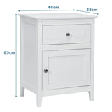 2-Tier Accent Table with Spacious Tabletop-White
