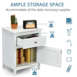 2-Tier Accent Table with Spacious Tabletop-White