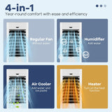 Evaporative Air Cooler and Heater with 3 Speeds and 3 Modes-White