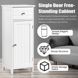 Wooden Bathroom Floor Storage Cabinet with Drawer and Shelf
