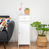 Wooden Bathroom Floor Storage Cabinet with Drawer and Shelf
