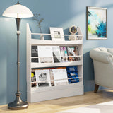 3-Tier Kids Bookcase with 2 Anti-Tipping Kits & Guardrails