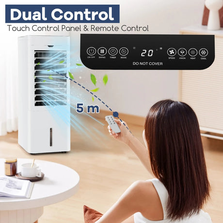 Evaporative Air Cooler and Heater with 3 Speeds and 3 Modes-White