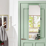 Wall Mounted Full Screen Mirror Jewelry Cabinet Armoire wirth 6 LEDs-White