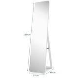 Floor Mirror with Stand and Solid Wood Frame for Living Room