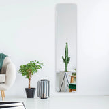 Floor Mirror with Stand and Solid Wood Frame for Living Room