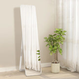 Floor Mirror with Stand and Solid Wood Frame for Living Room